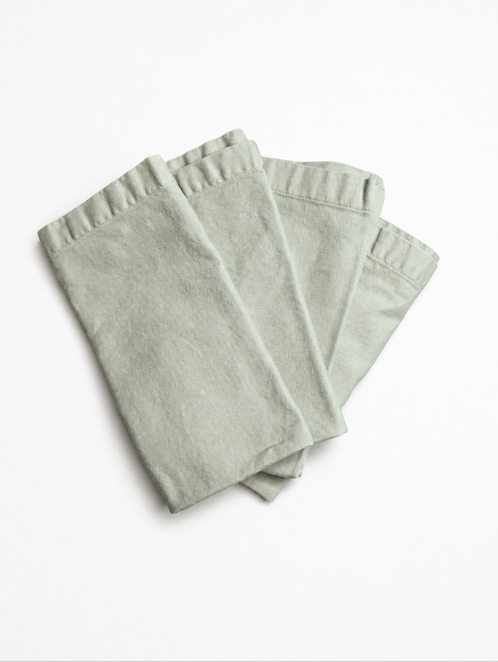 Pottery Barn Cloth Napkins Set of 4 Light Sage Green 17.5” Square